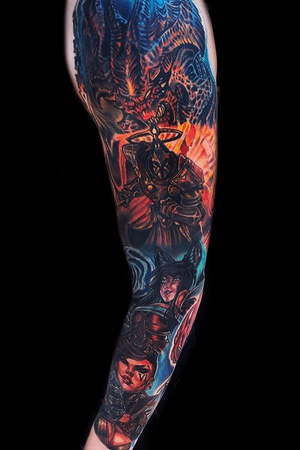 Color tattoo video game  geek 