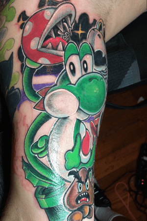 Custom work on a sleeve ive been working on, its very fun to tattoo characters of games I grew up with. 