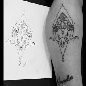 Aries geometric tattoo