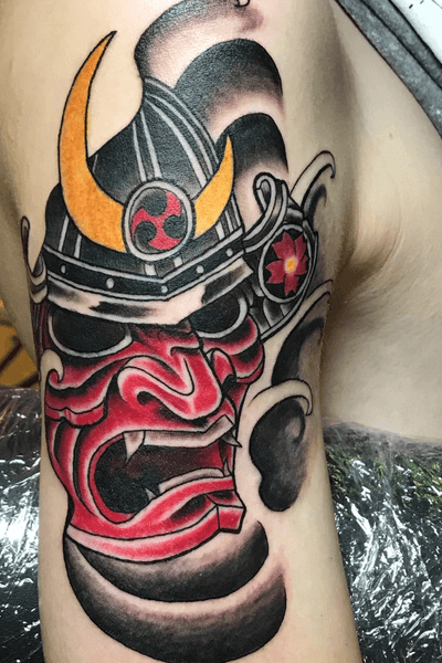 kabuki warrior mask tattoo