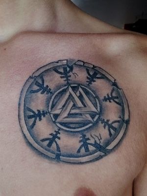Valknut surrendered by the Helm of Awe.