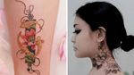 Floral tattoo on the left by Sion and floral tattoo on the right by Goyo #Goyo #Sion #floraltattoos #floral #flower #flowertattoos #plants #nature #petals