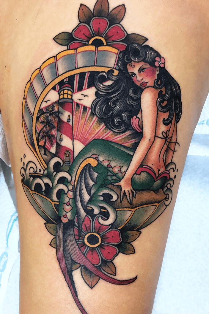 A mermaid tattoo from the other day #mermaidtattoo | Instagram
