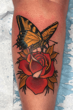 Butterfly and rose