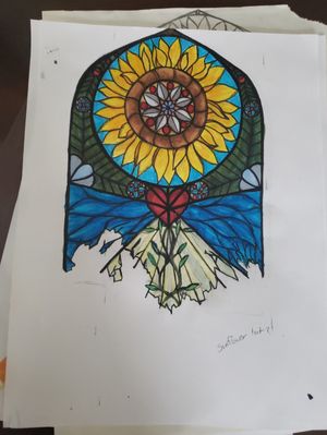 stained glass sunflower plan