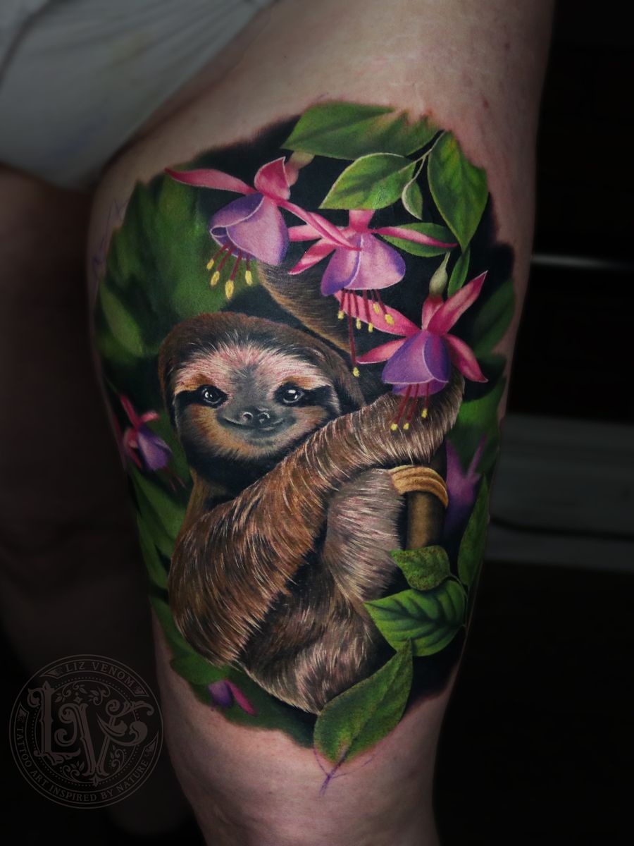 Tattoo uploaded by Liz Venom • A cute #sloth tattoo i did at my shop # ...