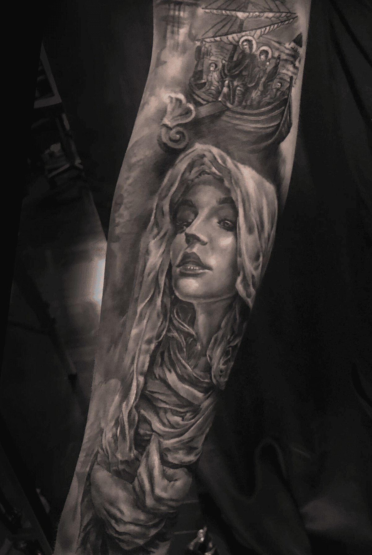 Mary Magdalene tattoo for Vanessa  marymagdalene portraittattoo inked  tattoo tattoos floraltattoo botanicaltattoo flowertattoo  Instagram