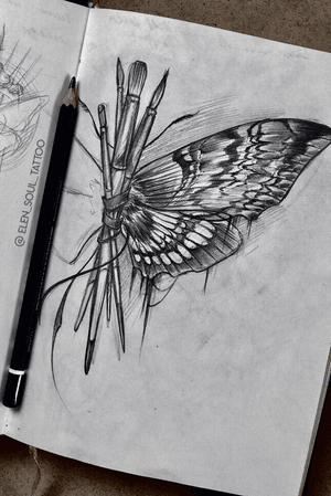 #sketchbook #individualdesign #blackandgray #butterfly #pencil #elensoul