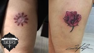 Cover up a scar and a bad tattoo job by @semeli_s_art 