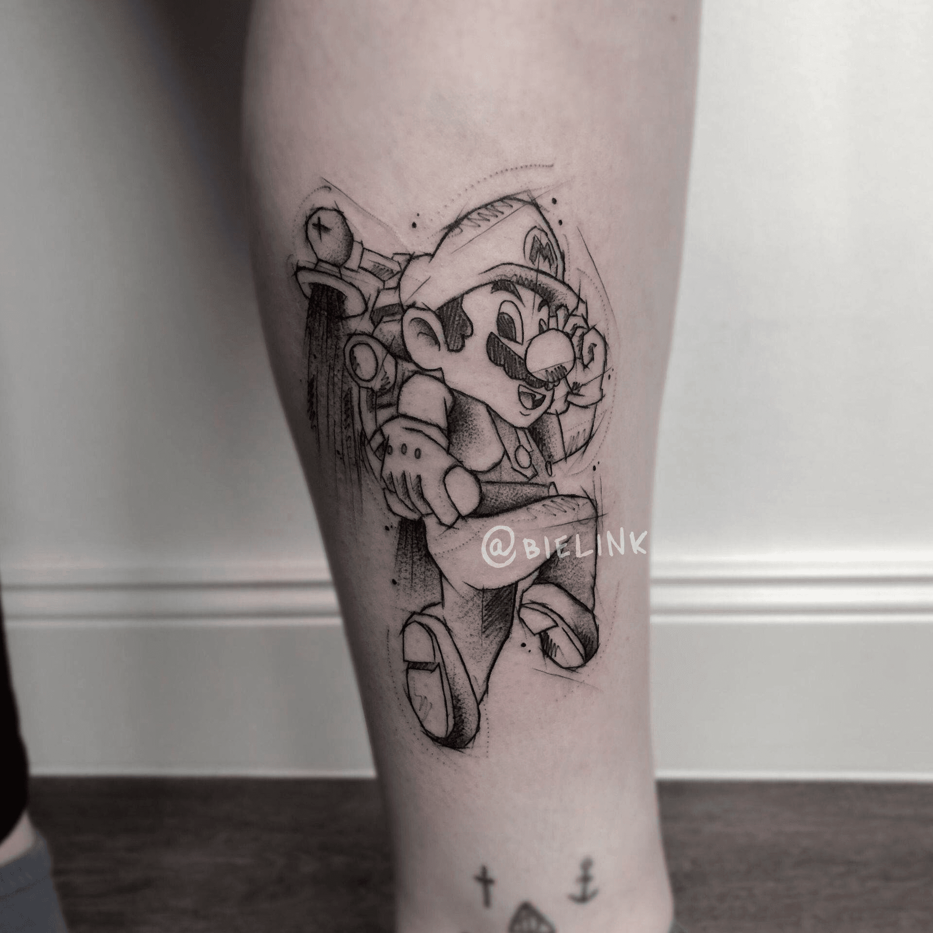 Arm Fantasy Super Mario Tattoo by Heather Maranda