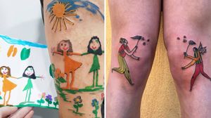Illustrative tattoo on the left by Dana Art Tattoo and illustrative tattoo on the right by Rita Salt #RitaSalt #DanaArtTattoo #tattooideas #illustrativetattoos #tattooswithmeaning #meaningfultattoos #tattoocommunity #drawingtattoos