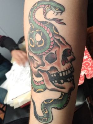 Traditional snake and skull