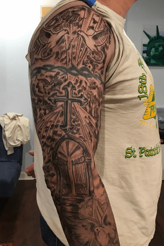 Religious sleeve I am working on  Wild Style Tattoo  Facebook