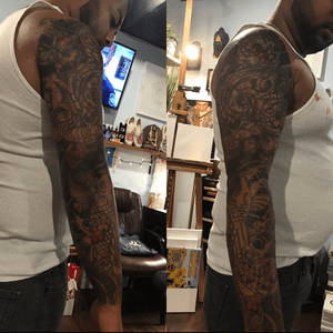WIP japanese full sleeve koi and dragon cover-up