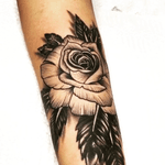 Cover up tattoo. Custom hand drawn rose
