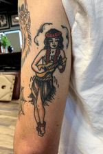 #Sailorjerry #hulagirl #healed #Traditionaltattoo #bold #colortattoo #tylercicali #oldschool