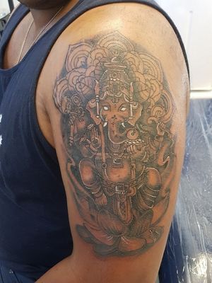 Indian Elephant Tattoo - Black & grey realism