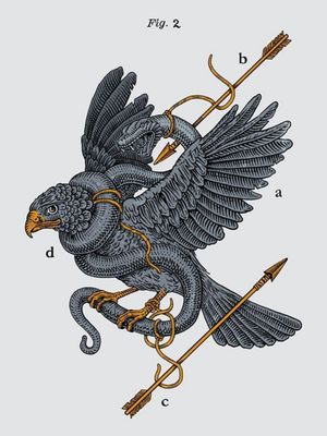 From Nietzsche's Zarathustra, The eagle symbolizes mans highest aspirations, the snake symbolizes the lowest we can sink to.We must constantly fight to become our best selves.Please someone tattoo this on me! Haha