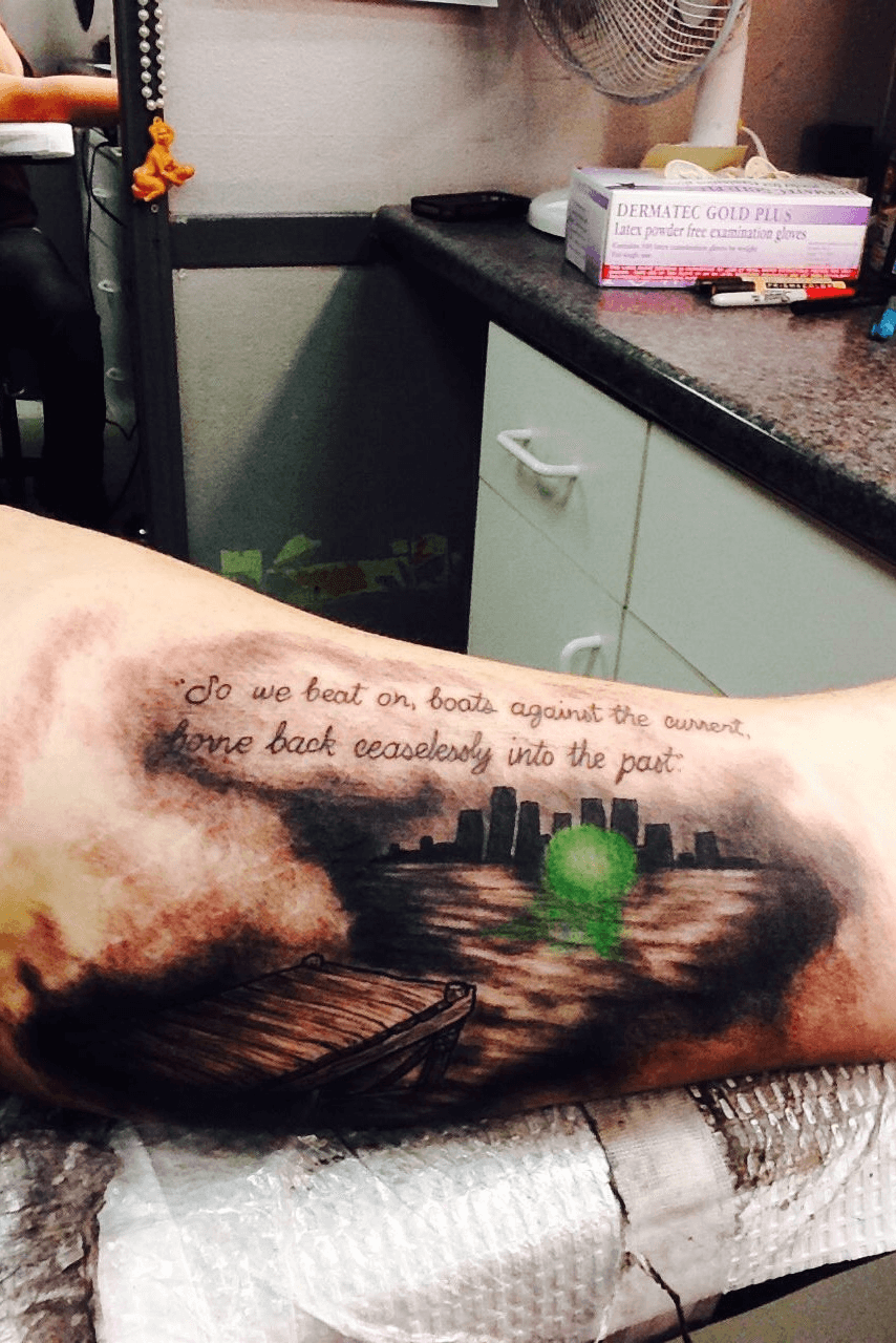 My second tattoo The last couple of lines from the great gatsby  Tattoos The  great gatsby Tattoo quotes