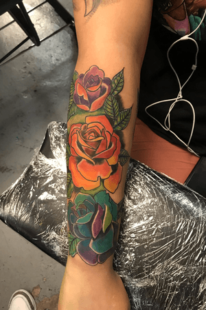 Full color rose half sleeve
