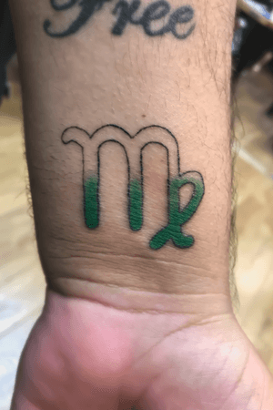 Added green to a virgo sign outline i did!! Flow my ig fir more tattoo post and designs!! @JorgeZ.Art