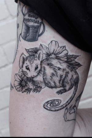 Trash baby with some flowers  🖤 who doesnt love possums?
