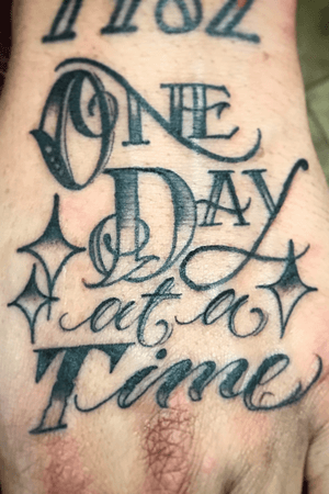 “One day at a time” on hand