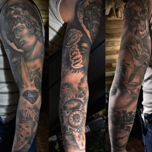 Aquarius themed sleeve all with references to his baby boy.