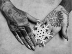 Hands of Monami Frost photographed by Verena Frye for the Descriptive Anatomy project #VerensaFrye #DescriptiveAnatomy #handtattoo #tattooedhands #tattoophotography #tattooart #fineart #photography #hands