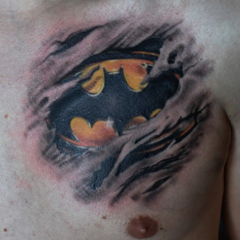 Batman Ripped Sign Drawing Batman Ripped Chest Tattoo
