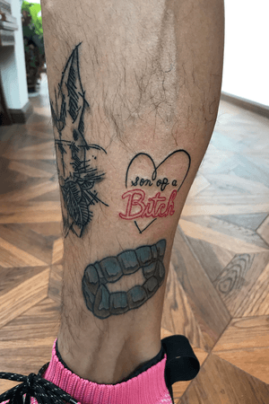 Son of a bitch Tattoo#letters #Black #teeth tattoo