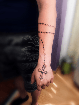 tattoo#rosary#blackandgrey#cross 