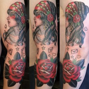 Gypsy girl and rose