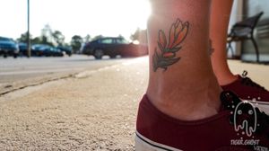 healed day lilies in orange on the ankle 