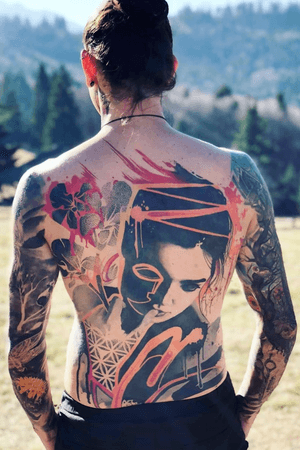 Full back piece done in 3 days in a row at Bucharest Tattoo Convention 2018 - Collaboration between Ionut Alexandu Botez and Alex Alcaz 