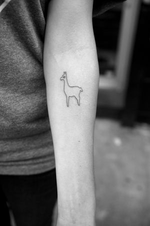 She brought in a small relic that we turned into a beautiful simple line drawing tattoo :)
