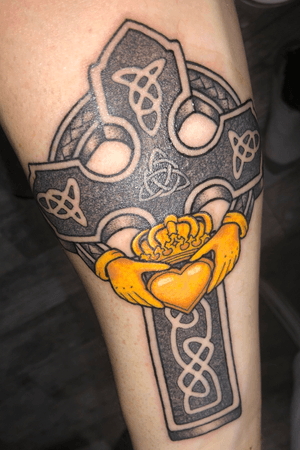 My celtic cross/calladagh tattoo on right forearm. 