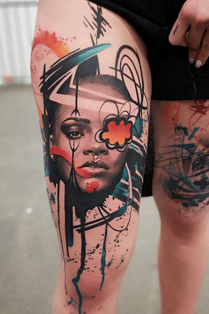 Rihanna - colaboration between Ionut Alexandru Botez and Alex Alcaz - Frankfurt Tattoo Convention 