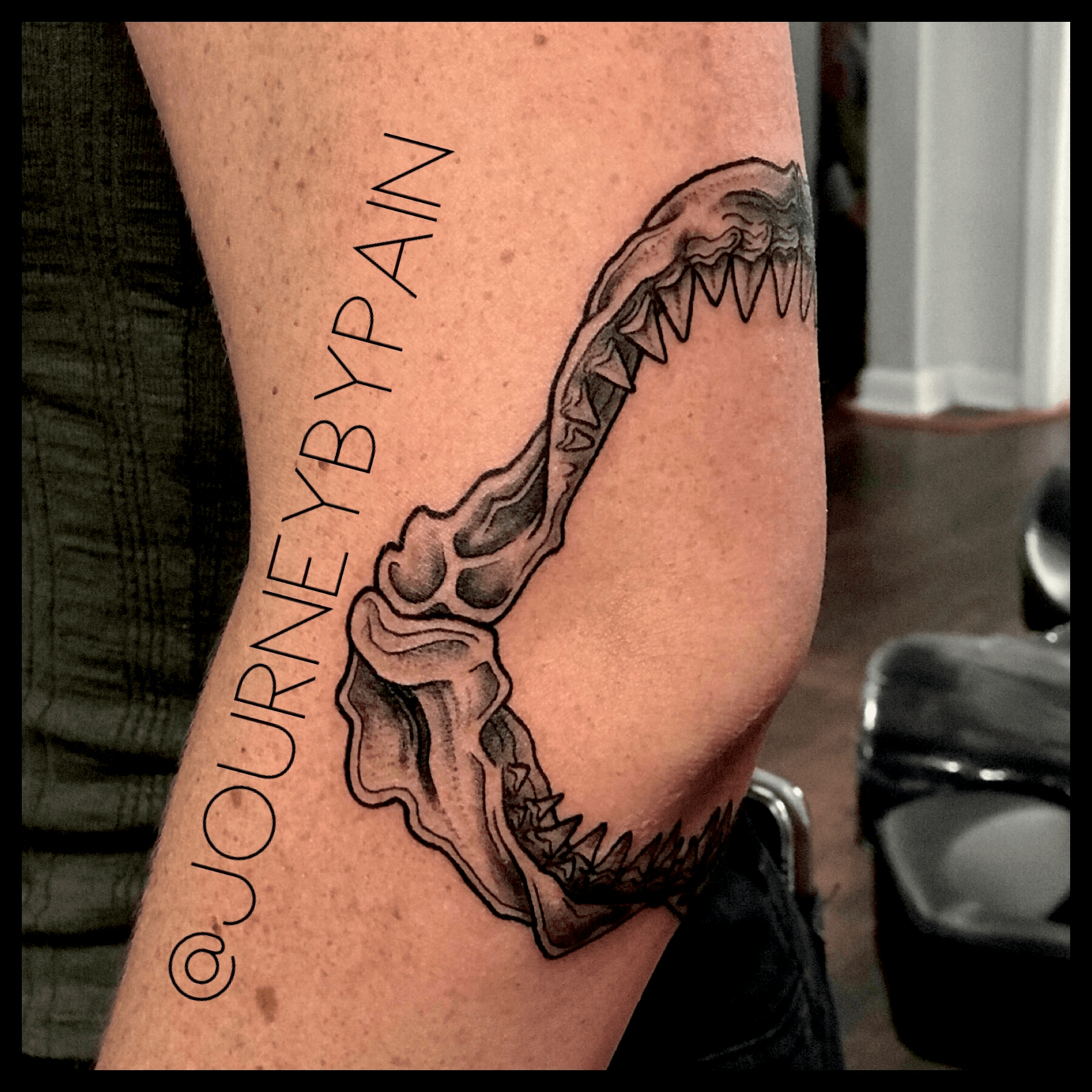Great white shark jaw Stencilling this on almost finished me off but Im  so happy with the end result Instagram  bitchpokes  rsticknpokes
