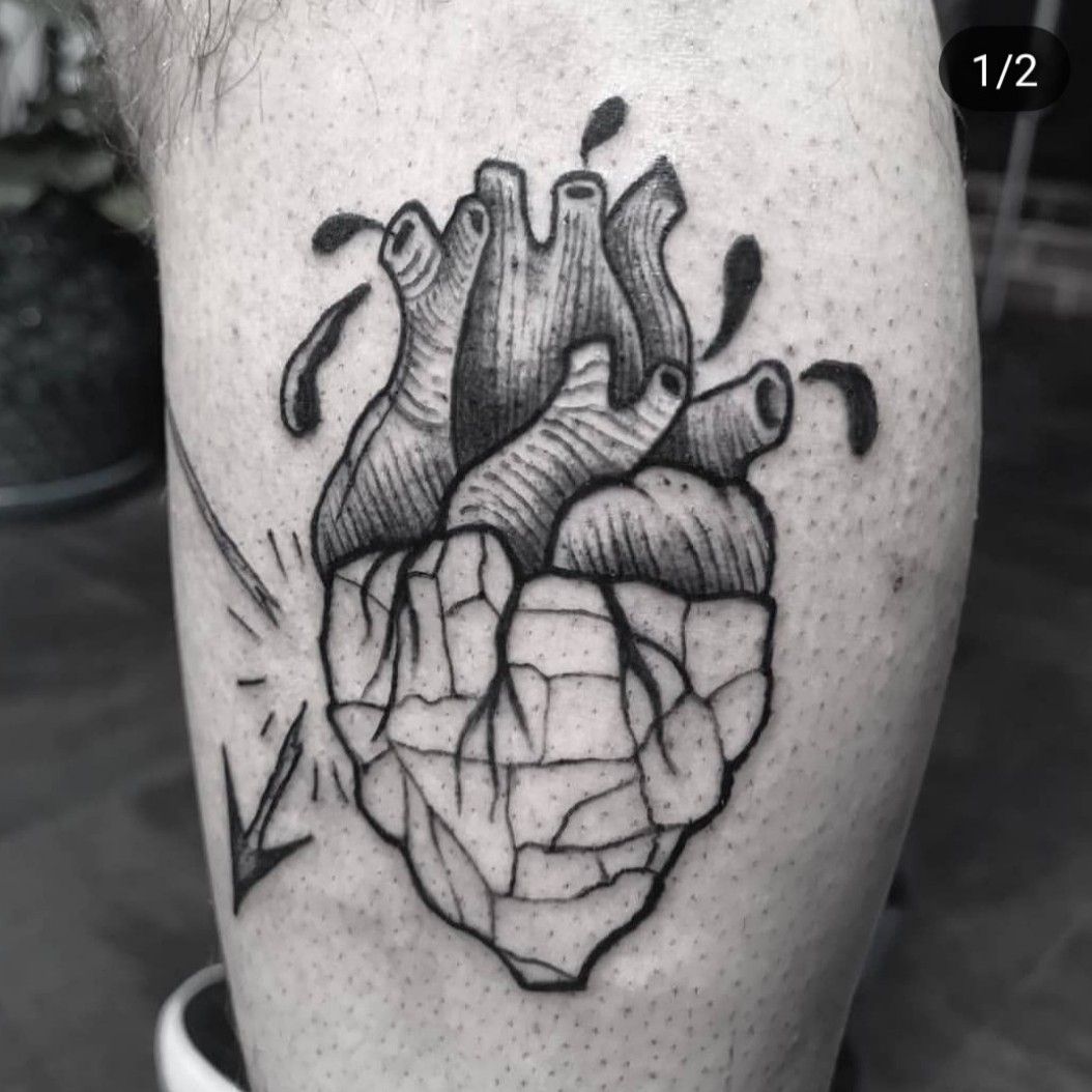 stone heart tattoo