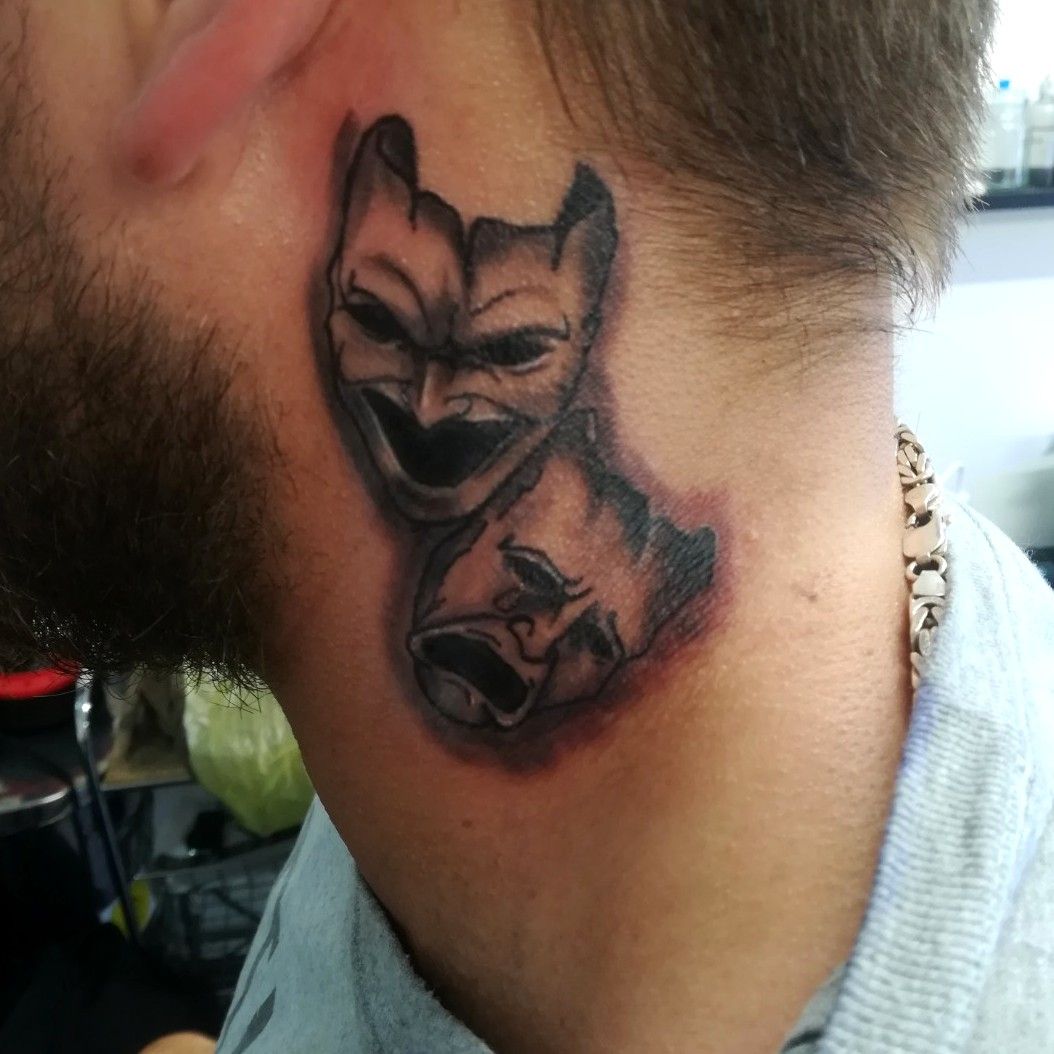 Laugh Now Cry Later Neck Tat by WikkedOne on DeviantArt