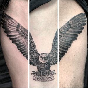 "The eagle has no fear of adversity. We need to be like the eagle and have a fearless spirit of a conqueror!"Joyce Meyer#eagletattoo done with #crowncartridges by @kingpintattoosupply. Thank you @live_event_logistics_  for choosing my studio! #blackandgraytattoo #eagle ‎#tattoo #tattoos #menwithtattoos #tattooed #instatattoo #tattooart #tattooedmen #besttattoo #thebesttattooartists  #mentattoo #tattooformen #tattoolife #beautifultattoo #lovetattoo #ideatattoo #perfecttattoo #bodyart #ink #inked #miamibeach #miami #besttattooshop