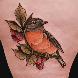 Robin tattoo by Jesse Vardaro at Fable Tattoo Gallery