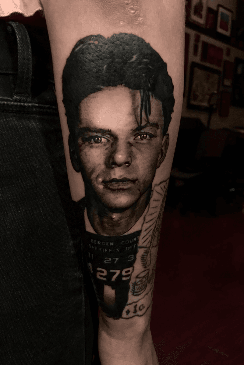 Tattoo uploaded by Sergio Parga • Frank Sinatra mugshot • Tattoodo