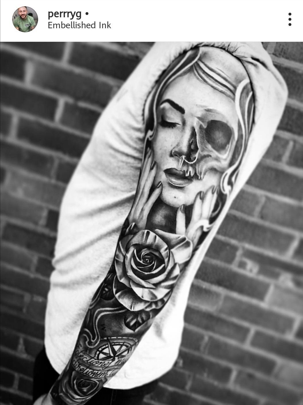 Traditionalish Nautical and Day of the Dead Half Sleeve  rtattoo