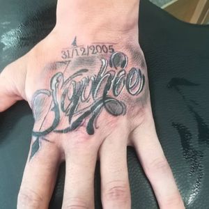 Hand tatt, girlfriends name