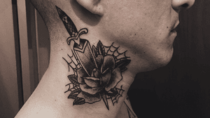 -🗡. #tattoo #tattooart #tattoodesing #black #tatuaje #diseñotatuaje #dotwork #blacktattoo #rosetattoo #rose #daga #design #blackdotwork 