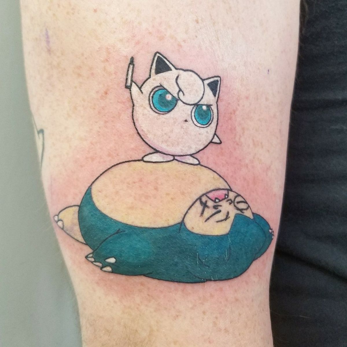 Tattoo Uploaded By Lilith Andraste • An Angry Jigglypuff Doodling On A Snoozing Snorlax Please
