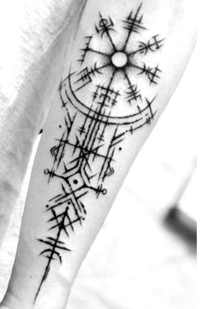 *update* found the artist @lahhel and he has requested that this tattoo is not copied! Here is the link to the original piece: https://www.instagram.com/p/Bk21dbFnlJM/?igshid=s58hf0qqpyr6 Ogham Viking compass, not my design, if you know who's is please let me know so I can credit it
