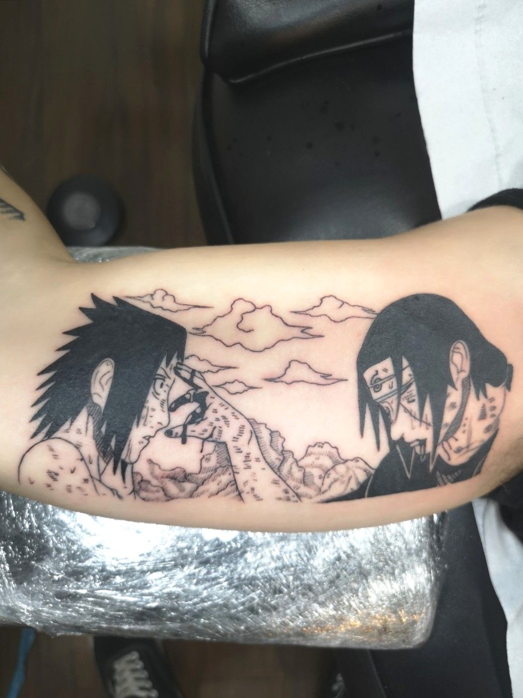 My latest tattoo Ngl but kid sasuke was badass as fuck  rNaruto